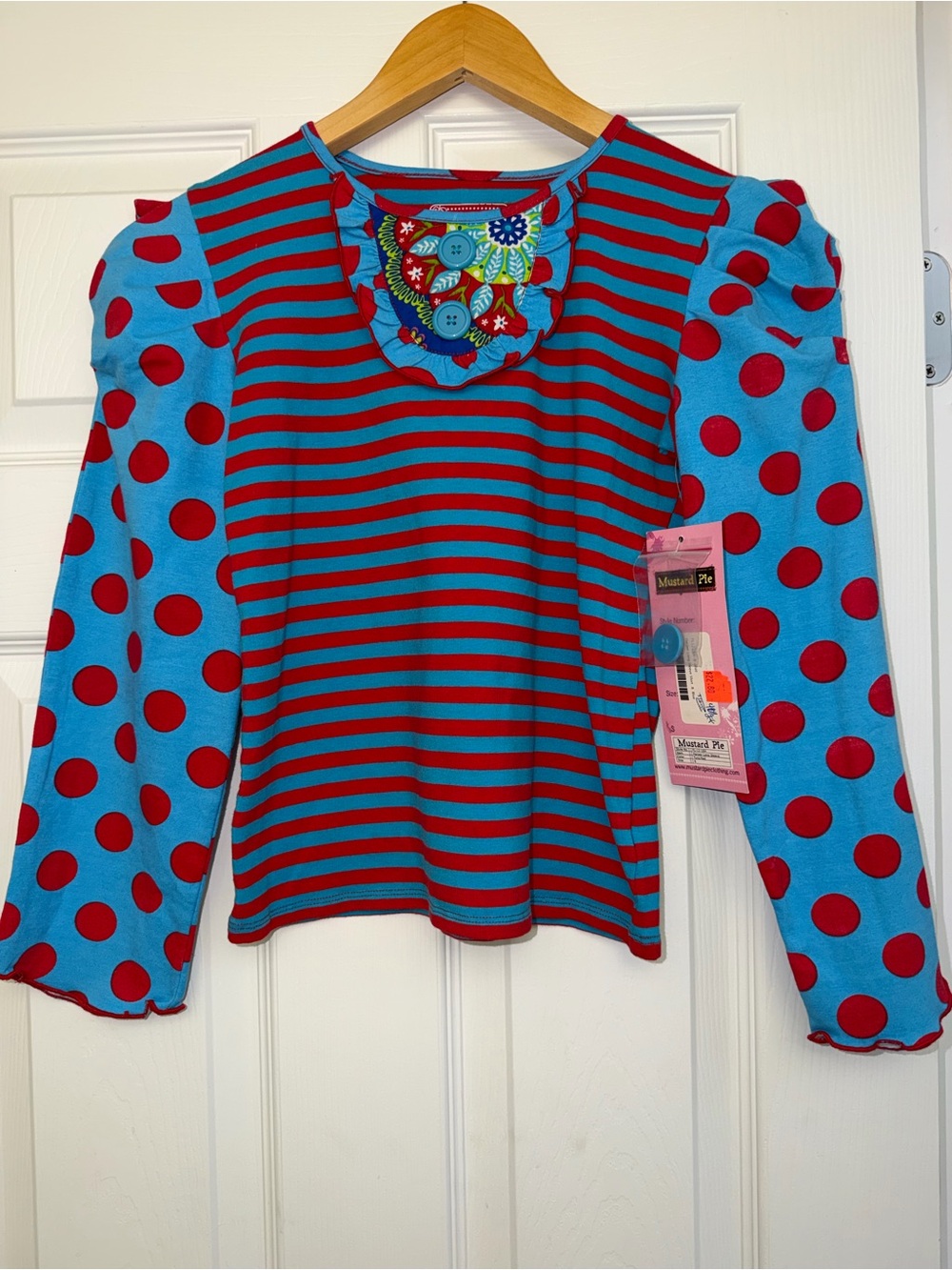NWT Mustard Pie Harper Top 8 | Polka Dot Stripe Boutique $38